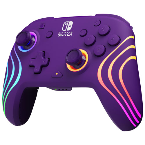 PDP Afterglow Wave RGB Wireless Controller for Switch - Purple