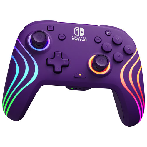 PDP Afterglow Wave RGB Wireless Controller for Switch - Purple