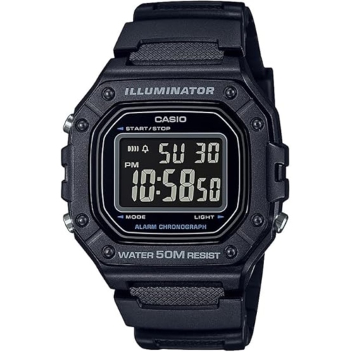 Casio W218H Series Men s Digital Watch 50M WR 1 100 Second Stopwatch 100 SEC Chrono LED Backlight Countdown Timer Daily Alarm Hourly Time Signal 7 Year Battery Best Buy Canada