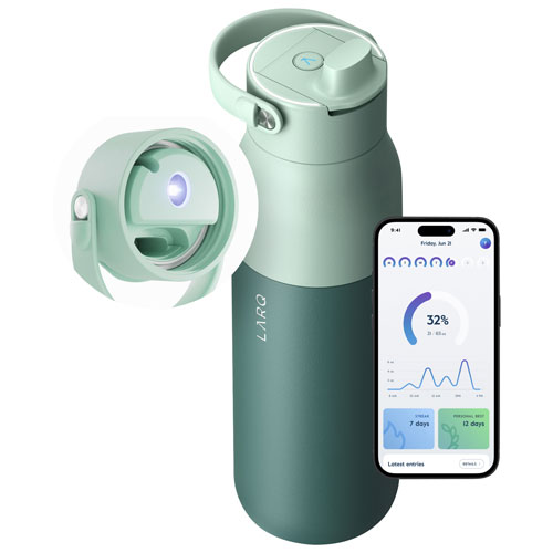 LARQ PureVis 2 680ml Self-Cleaning Insulated Stainless Steel Water Bottle with Smart Sensor - Green