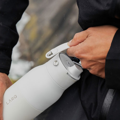 LARQ PureVis 2 680ml (23oz.) Self-Cleaning Insulated Stainless Steel Water Bottle with Smart Sensor - White