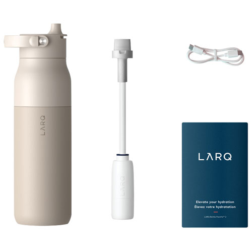 Bouteille d'eau de 680 ml PureVis 2 autonettoyante en acier inoxydable isotherme avec capteur intelligent de LARQ - Beige