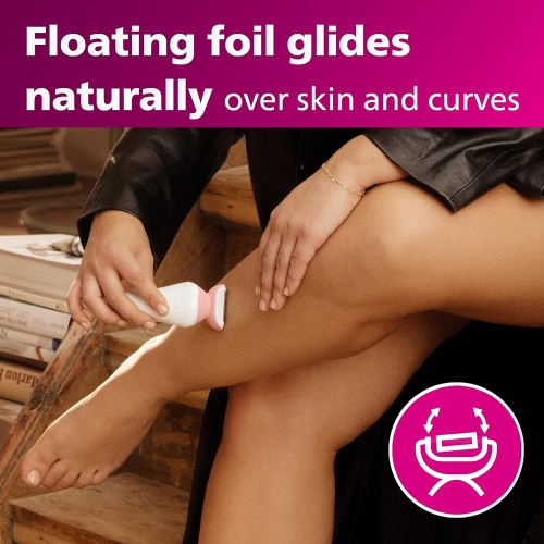 Philips - rasoir sans fil pour femmes série 6000, pour peau sèche ou humide, rose