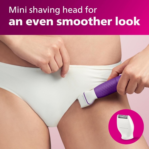 Philips - Cordless Bikini Trimmer for Women with Accessories and Carrying Pouch, Purple
