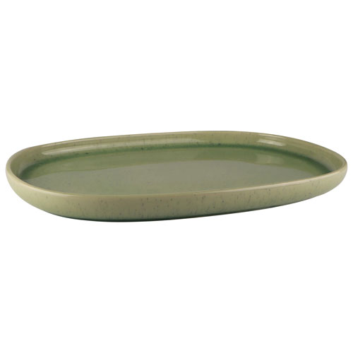 Plat en grès Uno de Mesa Ceramics - Vert tacheté