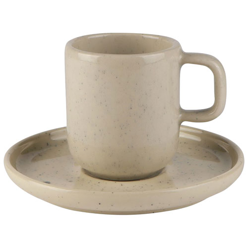 Mesa Ceramics Uno 2-Piece Stoneware Espresso Cup and Saucer - Speckle Nature