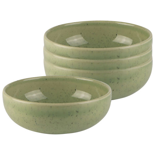 Bol à trempette en grès Uno de Mesa Ceramics - 4 pièces - Vert tacheté