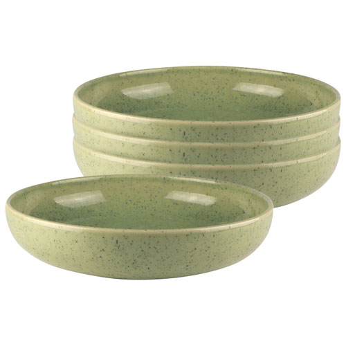 Bol à pâtes en grès Uno de Mesa Ceramics - 4 pièces - Vert tacheté