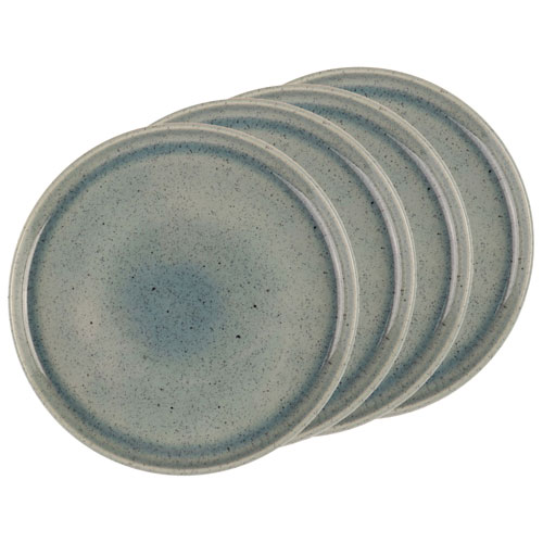 Assiette en grès Uno de Mesa Ceramics - 4 pièces - Bleu tacheté