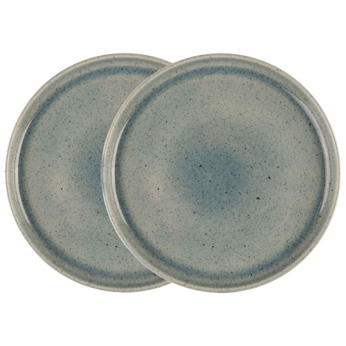 Assiette de présentation en grès Uno de Mesa Ceramics - 2 pièces - Bleu tacheté