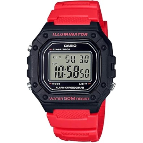 Casio W218H Series | Men’s Digital Watch | 50M WR | 1/100 Second Stopwatch | 100 SEC Chrono | LED Backlight | Countdown Timer | Daily Alarm | Hourly