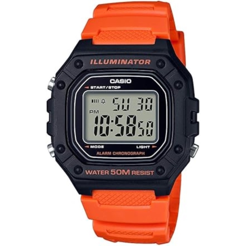 Casio W218H Series | Men’s Digital Watch | 50M WR | 1/100 Second Stopwatch | 100 SEC Chrono | LED Backlight | Countdown Timer | Daily Alarm | Hourly