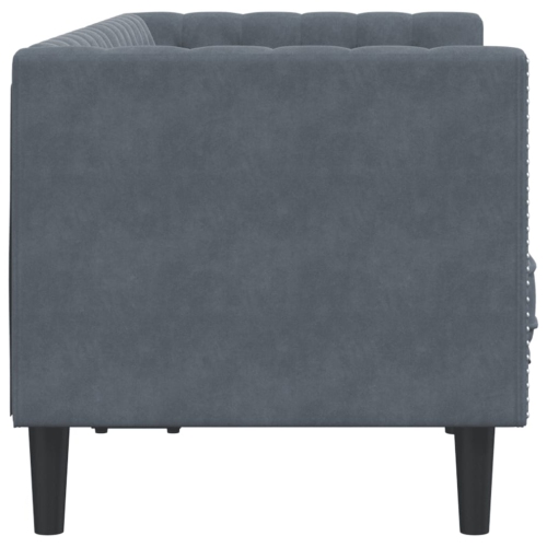 vidaXL Chesterfield Sofa with Bolsters 2-Seater Dark Grey Velvet