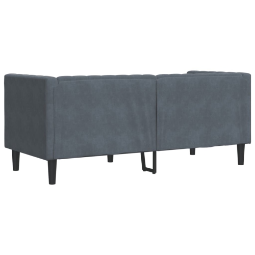 vidaXL Chesterfield Sofa with Bolsters 2-Seater Dark Grey Velvet