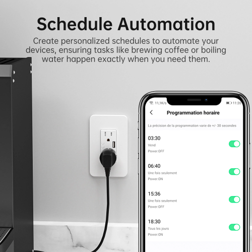 WENHOMe Smart In-Wall Outlet with 2 Controlled Plugs and USB Charging, Neutral Wire and 2.4GHz Wi-Fi Connection Required, Works with Alexa, Echo and