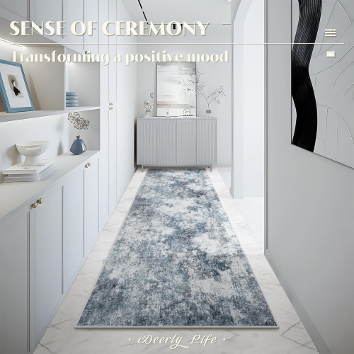 2' x 6' Laundry Room Rug Runner, Thin Runner Rugs for Hallway, Washable Runner Rug, Modern Abstract Area Rug, Soft Carpet Runner for Bathroom Kitchen