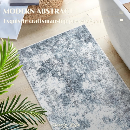 2' x 6' Laundry Room Rug Runner, Thin Runner Rugs for Hallway, Washable Runner Rug, Modern Abstract Area Rug, Soft Carpet Runner for Bathroom Kitchen