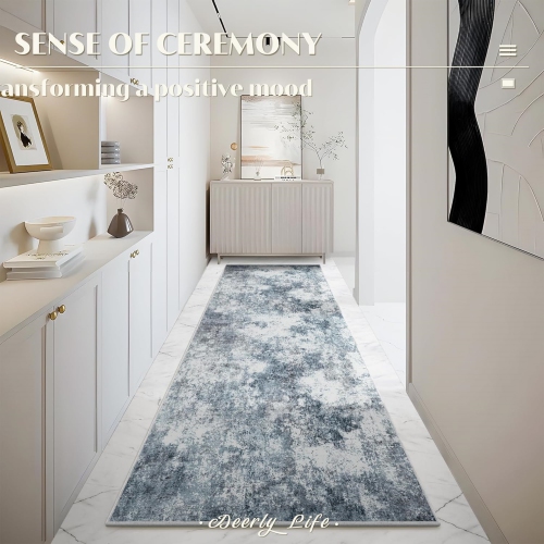 2' x 8' Laundry Room Rug Runner, Thin Runner Rugs for Hallway, Washable Runner Rug, Modern Abstract Area Rug, Soft Carpet Runner for Bathroom Kitchen