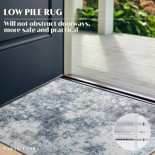 2' x 8' Laundry Room Rug Runner, Thin Runner Rugs for Hallway, Washable Runner Rug, Modern Abstract Area Rug, Soft Carpet Runner for Bathroom Kitchen