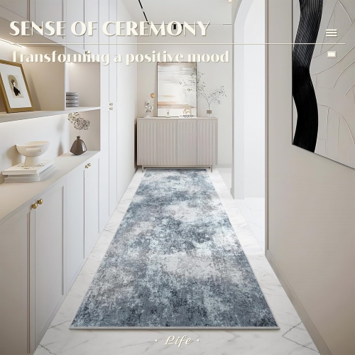 3' x 7' Laundry Room Rug Runner, Thin Runner Rugs for Hallway, Washable Runner Rug, Modern Abstract Area Rug, Soft Carpet Runner for Bathroom Kitchen