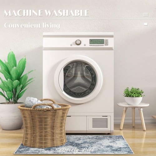 3' x 5' Washable Bedroom Rug Indoor Non-Slip, Deerly Modern Abstract Area Rug, 3x5 Washable Bathroom Carpet for Front Door Entrance Kitchen Laundry