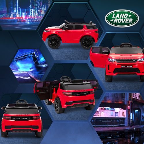 Jouet porteur sous licence Land Rover Discovery Sport de Qaba, voiture électrique pour enfants à batterie 12 V avec télécommande, démarrage