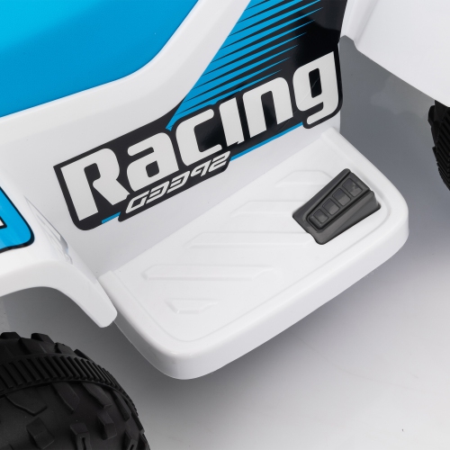 Qaba 6V Kids ATV Quad, 4 Wheeler Battery Powered Electric Ride on Car with LED Headlights, Forward Backward, for Boys and Girls, White