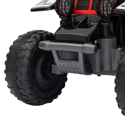 Qaba 6V Kids ATV Quad, 4 Wheeler Battery Powered Electric Ride on Car with LED Headlights, Forward Backward, for Boys and Girls, Black