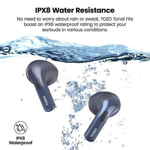 TOZO T21 Wireless Earbuds 5.3 Bluetooth Headphone in Ear with Dual Mic Noise Cancelling IPX8 Waterproof 44H Playback Stereo Sound with Power Display