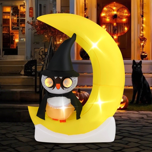 5.1 Ft Halloween Inflatables Blow up Cute Halloween Decoration with Witch Hat