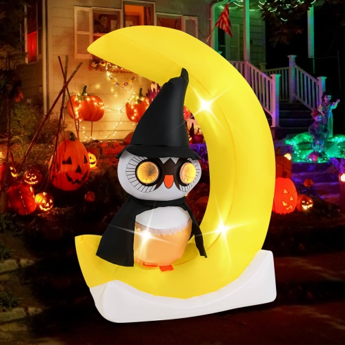 5.1 Ft Halloween Inflatables Blow up Cute Halloween Decoration with Witch Hat