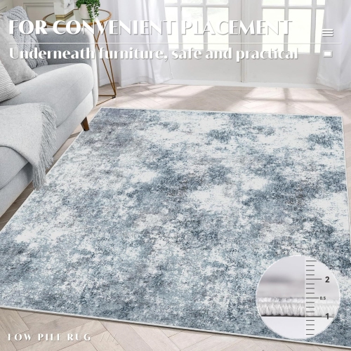 5' x 8' Washable Bedroom Rug Indoor Non-Slip, Modern Abstract Area Rug, Washable Bathroom Carpet for Front Door Entrance Kitchen Laundry Room Bath