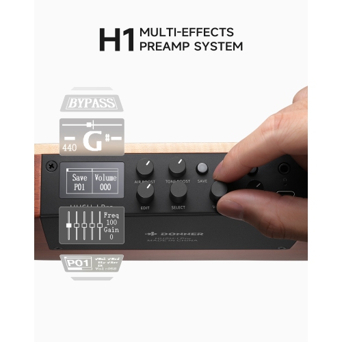 Donner HUSH-I PRO Acoustic-Electric Travel Guitar Kit with Inserted Sound Effects Natural