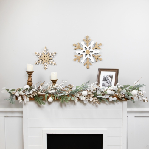 Mixed Winter Foliage Artificial Christmas Garland- 6' x 8" - Unlit