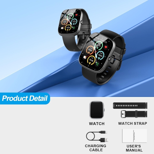 Smart Watch for Women Men, Bluetooth Call, 1.91" HD Touch Screen Fitness Watch with Heart Rate/Sleep/SpO2 Monitor, 100+ Sports Modes, IP68 Waterproof