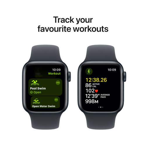 Apple Watch SE (GPS + Cellular) de 40 mm avec boîtier en aluminium minuit et bracelet sport minuit - Petit/Moyen
