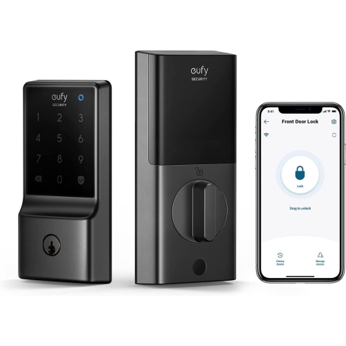 Refurbished(Excellent)- eufy Security Smart Lock C210, Keyless Entry Door Lock for Front Door, No Bridge Required, Easy Install, Touchscreen Keypad,