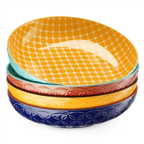 DOWAN  Vibrant Pasta Bowls, 8.5" Large Salad Bowls