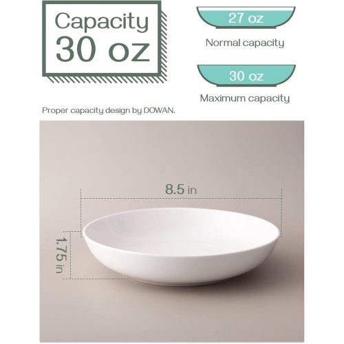 DOWAN Pasta Bowls 30 Ounce, Set of 4
