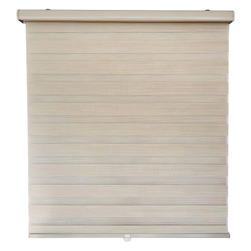 ITY Olivia Stone – abat-jour de fenêtre de 18 x 84 po sans fil, beige