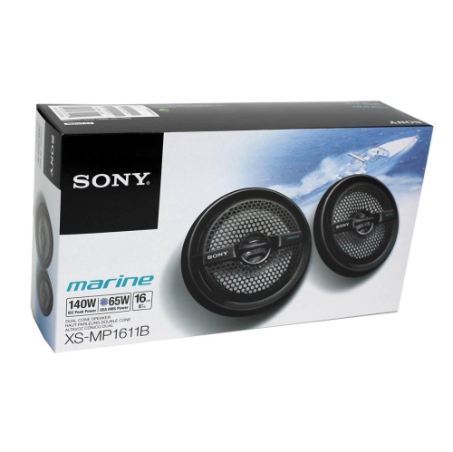 Sony XS-MP1611B 6.5" Dual Cone Marine Speakers Bonus Gadget Cleaner Included
