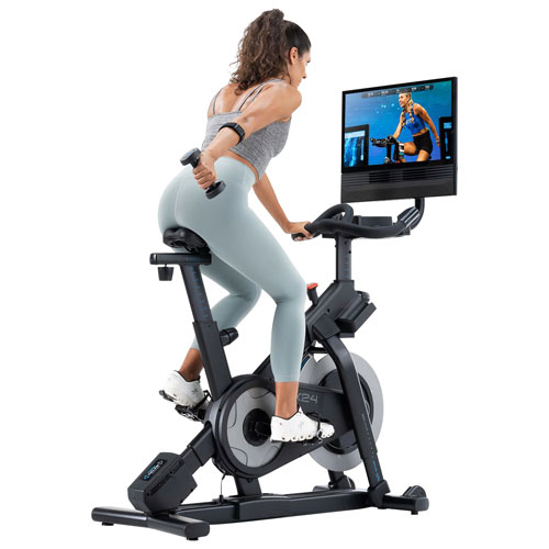 NordicTrack X24 Stationary Spin Bike w/ Pivoting 24" Touchscreen Display