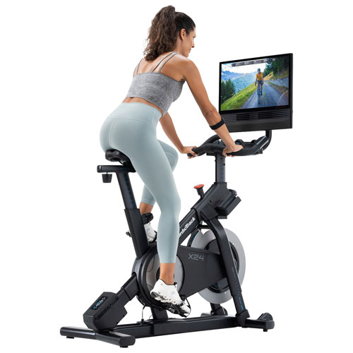 NordicTrack X24 Stationary Spin Bike w/ Pivoting 24" Touchscreen Display
