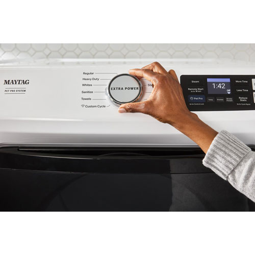 Sécheuse à gaz à vapeur de 7,4 pi³ Pet Pro de Maytag - Blanc