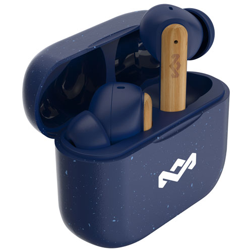 Écouteurs boutons 100 % sans fil à isolation sonore Little Bird de House Of Marley - Bleu