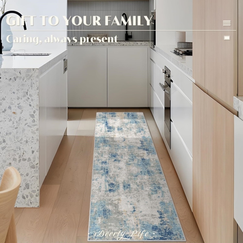 2' x 6' Laundry Room Rug Runner, Hallway Runner Rugs, Kitchen Runner Rug, Washable Runner Rug, Modern Abstract Soft Carpet Runner for Bathroom