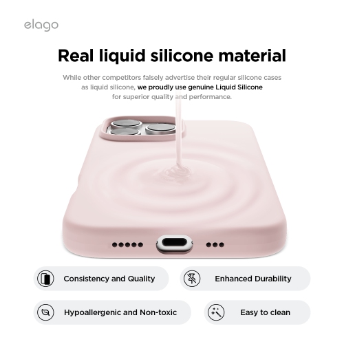 elago Compatible with iPhone 16 Pro Case, Premium Liquid Silicone Case, Full Body Protective Cover, Shockproof, Anti-Scratch Soft Microfiber Lining,