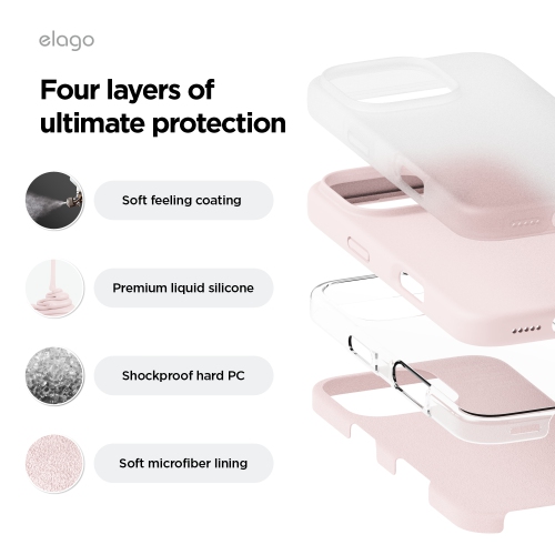 elago Compatible with iPhone 16 Pro Case, Premium Liquid Silicone Case, Full Body Protective Cover, Shockproof, Anti-Scratch Soft Microfiber Lining,