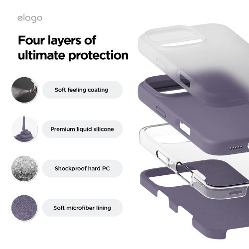 elago Compatible with iPhone 16 Pro Case, Premium Liquid Silicone Case, Full Body Protective Cover, Shockproof, Anti-Scratch Soft Microfiber Lining,