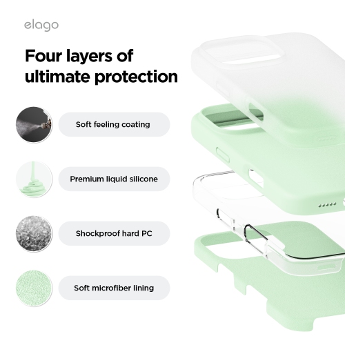 elago Compatible with iPhone 16 Pro Case, Premium Liquid Silicone Case, Full Body Protective Cover, Shockproof, Anti-Scratch Soft Microfiber Lining,